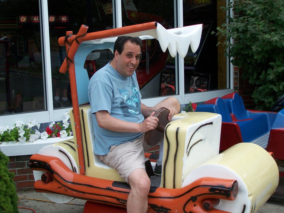 Marty in the Flintstonemobile.jpg