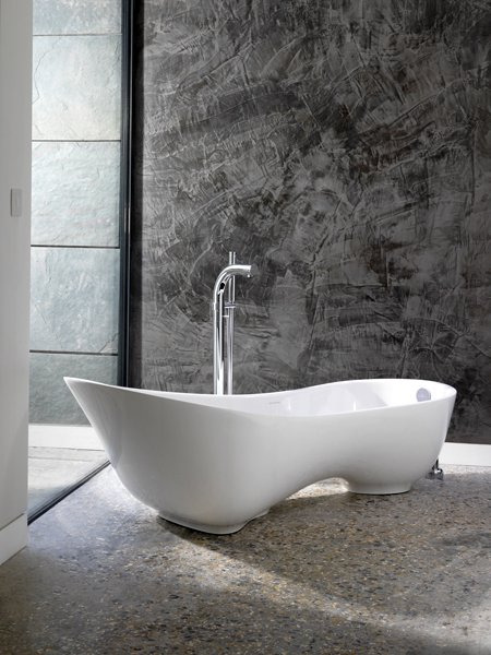 bathtub with sloped back